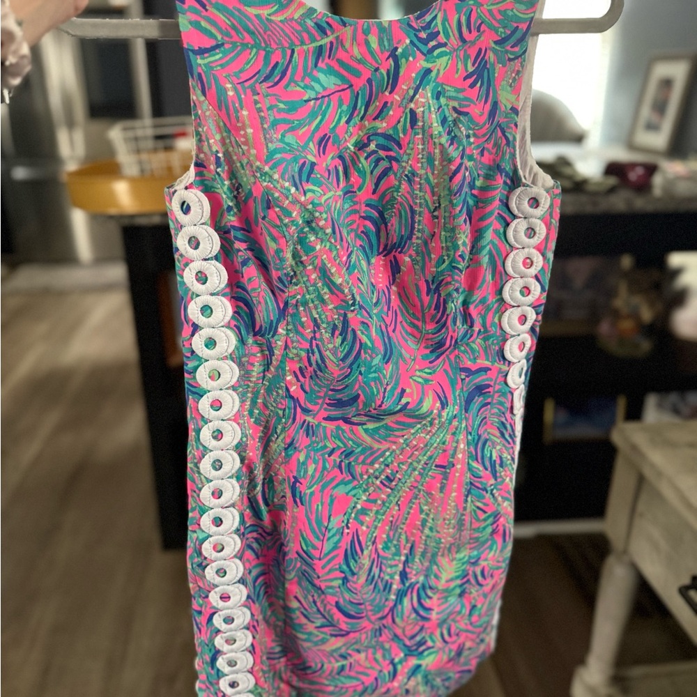 Lilly Pulitzer Pink, Green & Blue Tropical Shift Dress